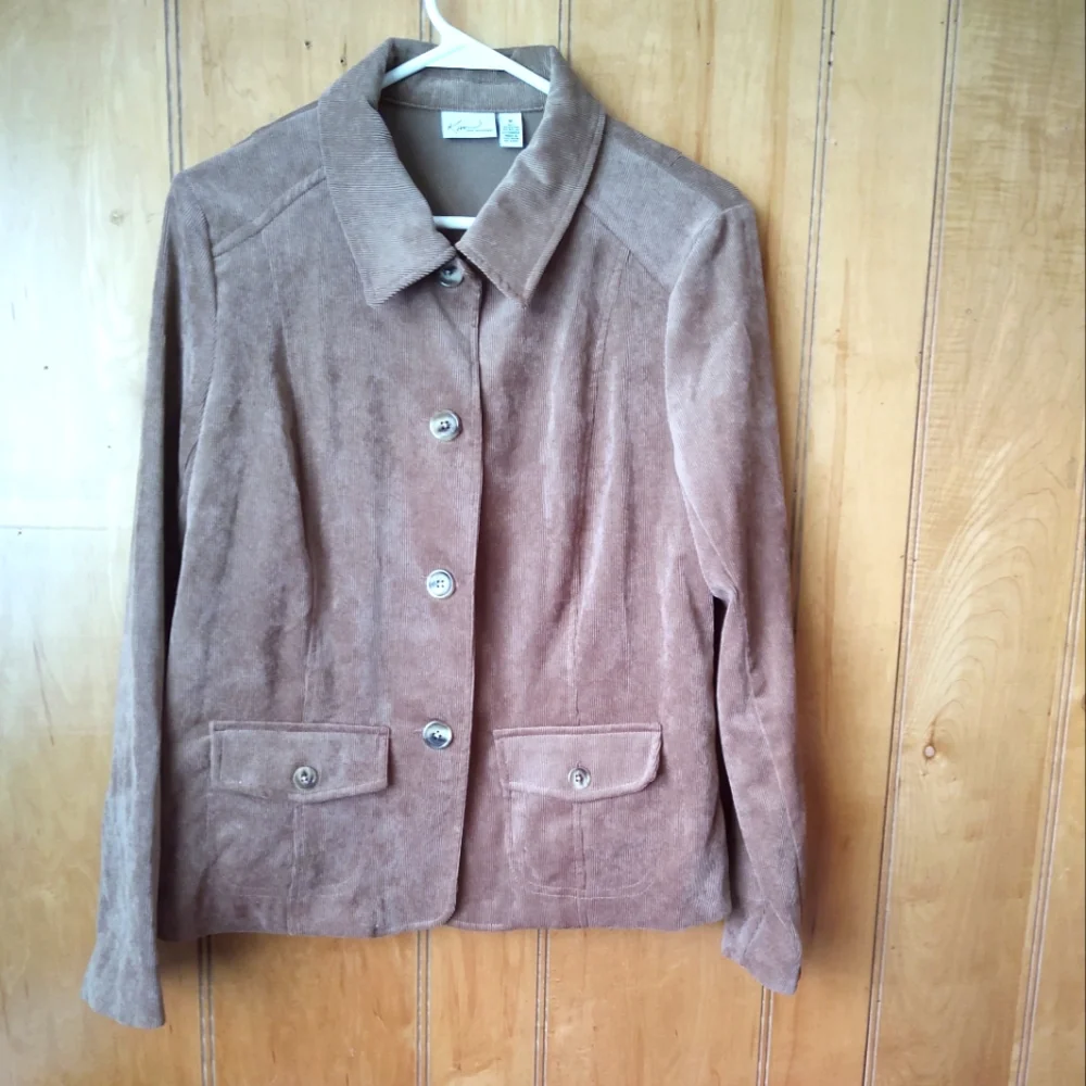Kim Rogers women's blazer jacket color brown size 10 - Picture 1 of 8